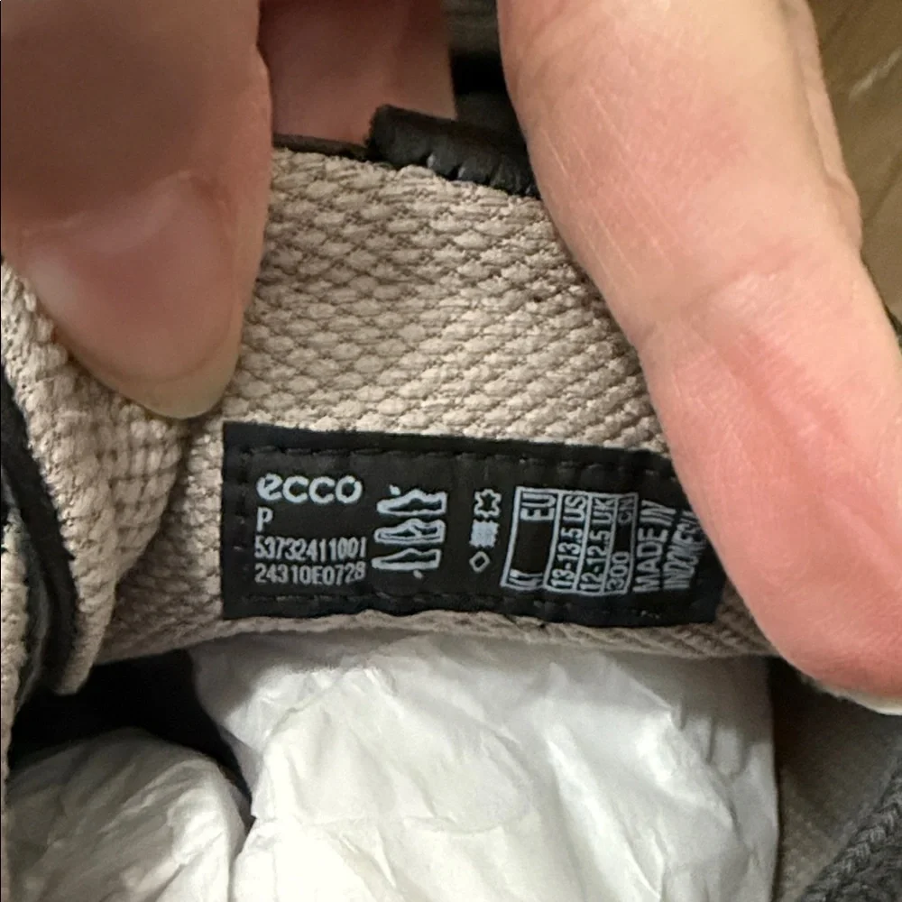 Ecco Men's Black Leather Casual Sneakers Size 47 - Picture 5 of 6